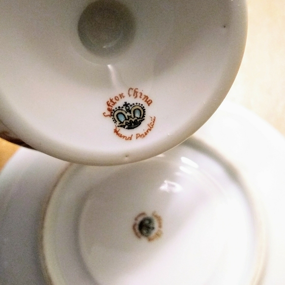 Hand Painted Floral, Lefton China Tea Cup Set - Picture 14 of 16